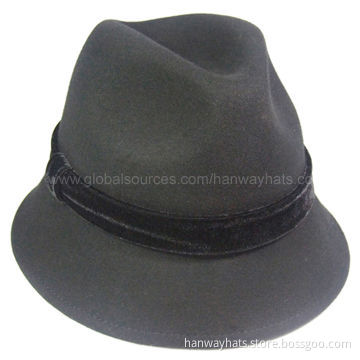 2012 New Style Fashionable German Wool Felt Hat with Velvet Hat Band